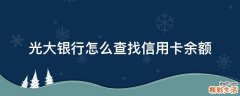 光大银行怎么查找信用卡余额