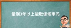 量刑3年以上能取保候审吗
