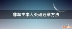 非车主本人处理违章方法