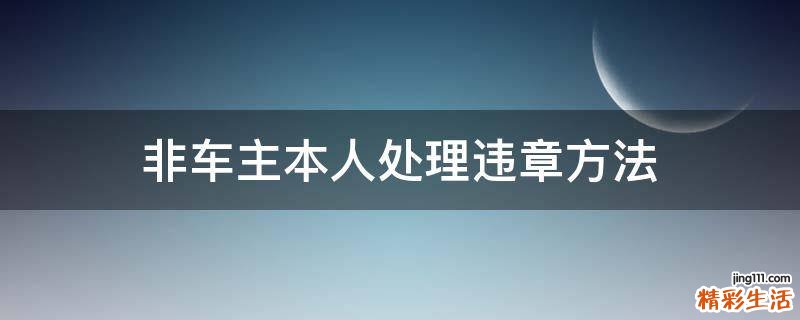 非车主本人处理违章方法