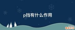 p挡有什么作用