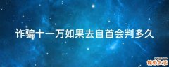 诈骗十一万如果去自首会判多久