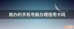 刚办的手机号能办理信用卡吗