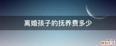 离婚孩子的抚养费多少