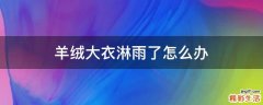 羊绒大衣淋雨了怎么办