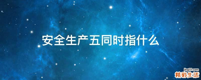 安全生产五同时指什么