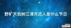 野旷天低树江清月近人是什么节日