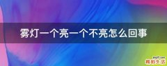 雾灯一个亮一个不亮怎么回事