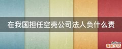 在我国担任空壳公司法人负什么责