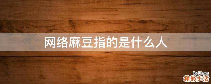 网络麻豆指的是什么人