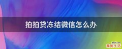 拍拍贷冻结微信怎么办