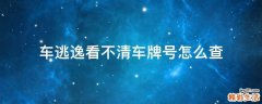 车逃逸看不清车牌号怎么查