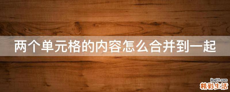 两个单元格的内容怎么合并到一起