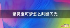 精灵宝可梦怎么判断闪光
