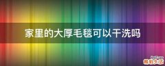 家里的大厚毛毯可以干洗吗