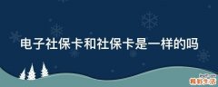 电子社保卡和社保卡是一样的吗