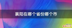 襄阳在哪个省份哪个市