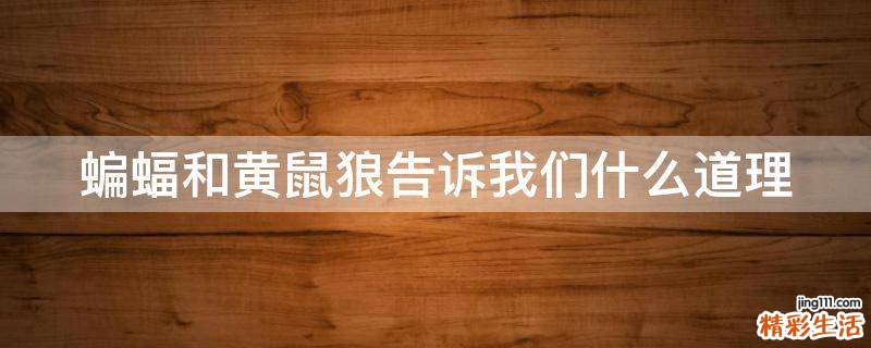蝙蝠和黄鼠狼告诉我们什么道理