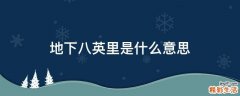 地下八英里是什么意思