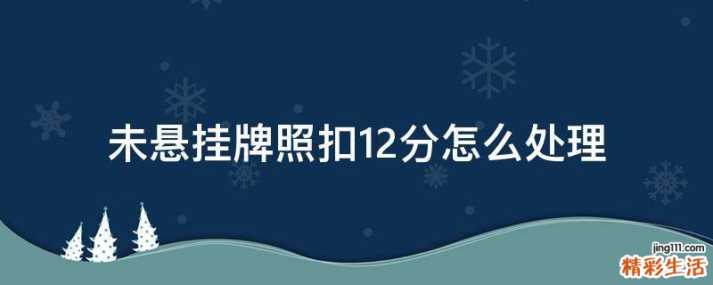 未悬挂牌照扣12分怎么处理