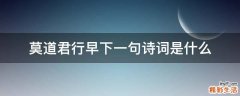 莫道君行早下一句诗词是什么
