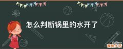 怎么判断锅里的水开了