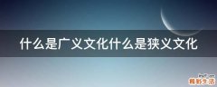 什么是广义文化什么是狭义文化