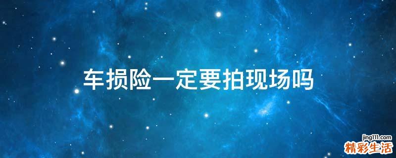 车损险一定要拍现场吗