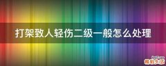 打架致人轻伤二级一般怎么处理