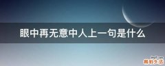 眼中再无意中人上一句是什么