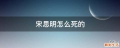 宋思明怎么死的