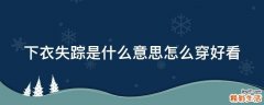 下衣失踪是什么意思怎么穿好看