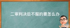 二审判决后不服的要怎么办