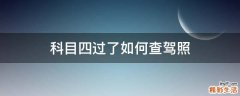 科目四过了如何查驾照