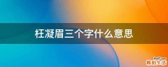 枉凝眉三个字什么意思