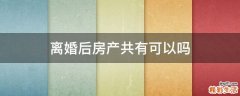 离婚后房产共有可以吗