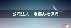 公司法人一定要办社保吗