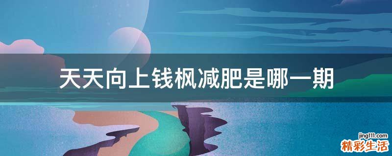天天向上钱枫减肥是哪一期