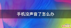 手机没声音了怎么办