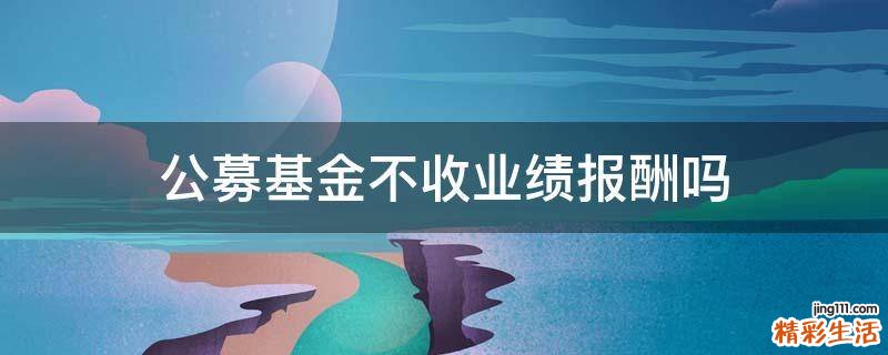 公募基金不收业绩报酬吗