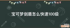 宝可梦剑盾怎么快速100级