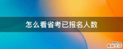 怎么看省考已报名人数