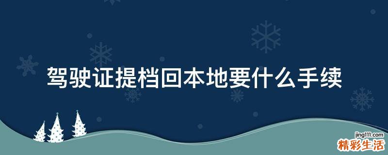 驾驶证提档回本地要什么手续