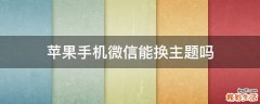 苹果手机微信能换主题吗