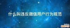 什么叫违反微信用户行为规范