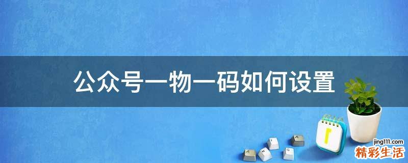 公众号一物一码如何设置