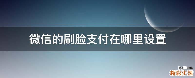 微信的刷脸支付在哪里设置