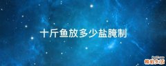 十斤鱼放多少盐腌制