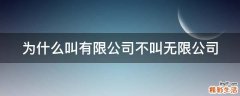 为什么叫有限公司不叫无限公司