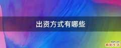 出资方式有哪些